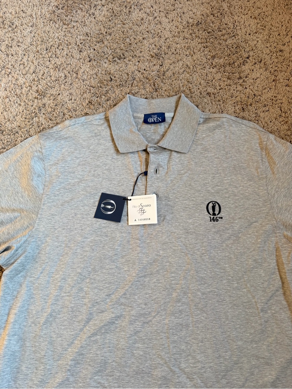 New Filo Di Scozia Golf Polo Shirt Large The Open Championship Royal Birkdale
